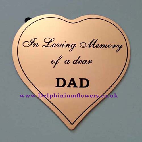 Gold Heart Memorial Plaque - DAD - Click Image to Close